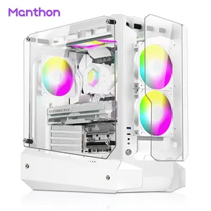 Transparent RGB E-Atx Gaming Cases ARGB Gaming Computer PC Case With Side Tempered Glass Gaming Computer Cases