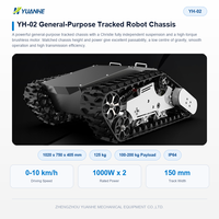 Châssis de robot sur chenilles de taille moyenne, charge utile de 200 kg, adapté aux caméras, aux capteurs et aux bras robotiques