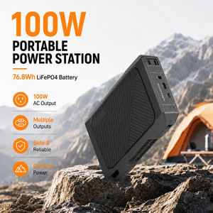 แบตเตอรี่สำรองพกพา 100W LiFePO4 พร้อมอินเวอร์เตอร์คลื่นไซน์ปรับแต่งได้ 220V/110V 50/60Hz AC Output DC <span class=keywords><strong>12V</strong></span> Output USB PD Output - Product Image 6