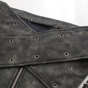 Falda de PU de Cintura Alta con Diseño de Cinturón Cruzado con Cuentas, Estilo Europeo Americano, Estilo Otoñal, Nueva, Entallada y con Personalidad - Product Image 3