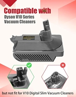 Adaptateur pour aspirateur Dyson V10, convertisseur d'adaptateur pour aspirateur Milwaukee 18V, pour aspirateur Dyson Cyclone V10/SV12