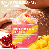 Gommage corporel au sucre de mangue et grenade OEM, formule exfoliante et hydratante fruitée, pot et étiquette personnalisés