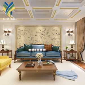 Murales de flores y pájaros antiestáticos a prueba de humedad con aislamiento térmico ignífugo personalizados modernos, decoración de pared <span class=keywords><strong>Interior</strong></span> en papel - Product Image 2