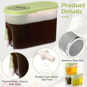 เครื่องทำกาแฟเย็นแบบโฮมเมด DIY ขนาด 1 แกลลอน พร้อมที่กรองสแตนเลสแบบละเอียดพิเศษ สำหรับทำเครื่องดื่มผลไม้และน้ำเย็น - Product Image 4