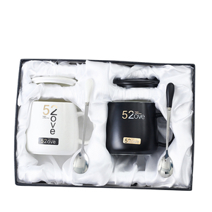 Tazza da caffè in ceramica all'ingrosso, confezione regalo di san valentino di lusso per matrimonio Souvenir tazza per amanti creativi set di tazze per mangiatore in ceramica semplice/ - Product Image 3