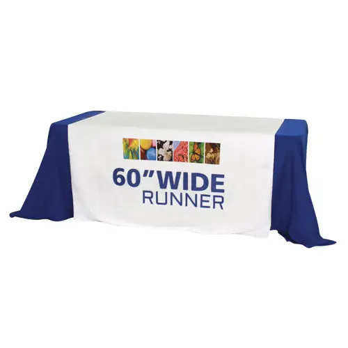Event Custom Logo Gedruckte Messe Tisch läufer für Polyester Satin Nylon Indoor Outdoor