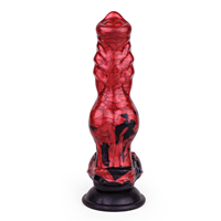Dildo fantaisie avec design nœud de chien, Dildo en silicone en forme de chien féroce avec ventouse, adapté aux plugs anaux, jouet sexuel pour adultes.