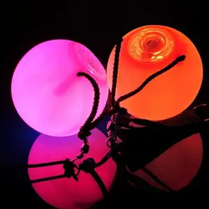 LED Poi Balls Toys Professional Juggling Thrown Balls Dance Props for Beginner Kids Multi Color Light Up Poi Spinning Balls