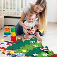 Tableau d'activités en feutre Arbre de Noël, Cadeaux de Noël DIY, Articles créatifs pour fêtes d'enfants, Décoration pour porte et penderie à la maison - Vente chaude
