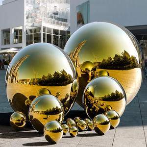 Fabrikpreis 201 430 304 310S 303 Spiegel-Metallkugeln Titan Aluminium Edelstahl Gold Hohle Dekorative Kugeln - Product Image 3