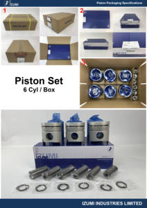 Piston de moteur diesel IZUMI 6 cylindres 114mm J08C 13216-2631 - Product Image 6