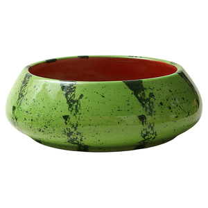 Tazón de cerámica pintado a mano con diseño de sandía y cuchara, tazón para ensalada con un lindo diseño de frutas para uso en fiestas. - Product Image 2
