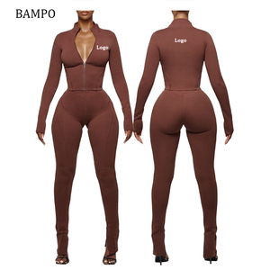 Giacca tuta a sbuffo da <span class=keywords><strong>donna</strong></span> <span class=keywords><strong>oversize</strong></span> personalizzata produttore di <span class=keywords><strong>abbigliamento</strong></span> e Leggings corti con jogging - Product Image 2