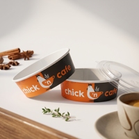 Boîte alimentaire à emporter en papier kraft écologique, étanche, jetable, pour la restauration rapide