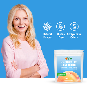 กัมมี่โปรไบโอติกพรีไบโอติกพร้อมผลิตภัณฑ์เสริมอาหารเพื่อสุขภาพรองรับการทำงานของลำไส้เพื่อสุขภาพและขนมกัมมี่จุลินทรีย์ติดฉลากส่วนตัว - Product Image 5