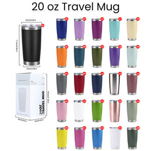 Gobelet isotherme en acier inoxydable à double paroi réutilisable de 20 oz avec logo personnalisé pour le camping, les voyages, boissons chaudes/froides - Product Image 2