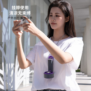 พัดลมพกพาแบบพับได้ ชาร์จผ่าน USB ใช้ได้ทั้งแบบมือถือและคล้องคอ สำหรับระบายความร้อนกลางแจ้ง - Product Image 1