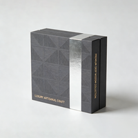 Boîte cadeau noire mate de luxe avec dorure argentée | Boîte à montre rigide personnalisée en relief |   Emballage magnétique haut de gamme pour bijoux et parfums