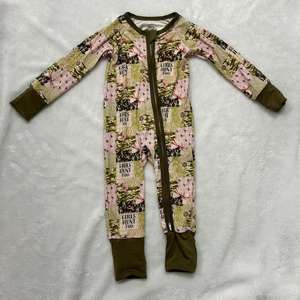 Tidur bambu bayi lembut dalam stok, ritsleting bayi baru lahir ritsleting bambu lengan panjang ritsleting ganda - Product Image 2