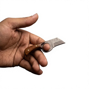 Cuchillo de Supervivencia y Caza de Hoja Fija Mini, Hecho a Mano, de Alta Calidad, con Acero de Damasco Industrial, Punta Caída, Mango de Resina OEM - Product Image 2