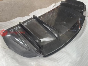 Kit de corps de lèvre de pare-chocs de spoiler arrière en Fiber de carbone véritable de Style RZ d'usine pour Tesla Model <span class=keywords><strong>X</strong></span> comprend un diffuseur arrière - Product Image 3