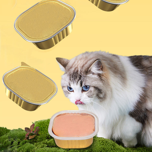 Pâté et Mousse Premium Riches en Protéines de Viande et de Saumon, Aliment Humide Sans Céréales en Conserve <span class=keywords><strong>pour</strong></span> Chats et Chiens - Product Image 1