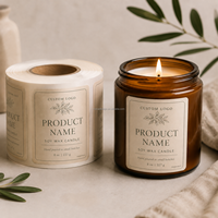 Étiquettes de bougies de luxe imprimées sur mesure en papier texturé pour l'emballage de parfums d'intérieur