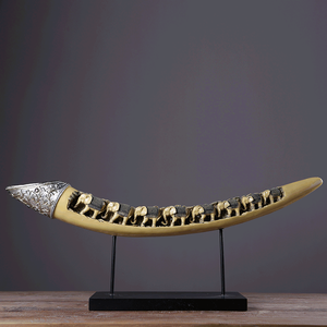 รูปปั้นเรซินเทียมงาช้างเทียมศิลปะหรูหราเครื่องประดับเรซิ่นที่เป็นมิตรกับสิ่งแวดล้อมสำหรับตกแต่งโต๊ะหรือบ้าน - Product Image 2