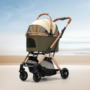 Poussette de luxe pour animaux de compagnie, 4 roues, pour l'extérieur, détachable, pas cher, pour petits chiens - Product Image 2