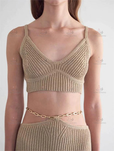 Ensemble 3 pièces en tricot pour <span class=keywords><strong>femme</strong></span> 2026 : <span class=keywords><strong>Boléro</strong></span> à manches longues et haut de camisole en maille avec jupe moulante - Product Image 3