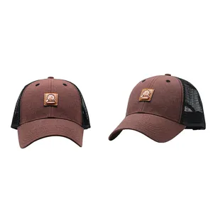 Topi jala luar ruangan kustom desain Logo Patch topi Trucker olahraga kualitas tinggi