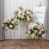 Grande Boule de Fleurs de Mariage Artificielle en Soie de 50cm 60cm 70cm Arrangement Rose Blanc Rouge Rose Centres de Table Décorations de Mariage
