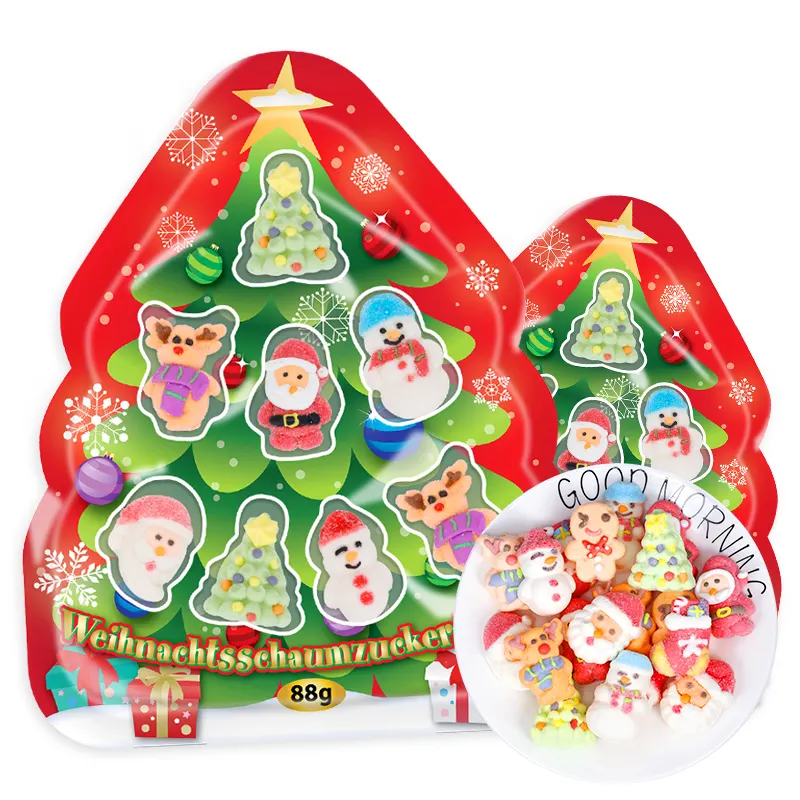 סיטונאי 24 שקיות סנטה קריקטורה רכה סוכריות סוכריות עץ חג המולד ממתקים עץ חג המולד