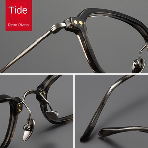 Yutai Acetate Titanium kính khung người đàn ông phụ nữ nam nữ vòng Kính mắt Frames Vintage Retro Kính Full Eyewear - Product Image 3