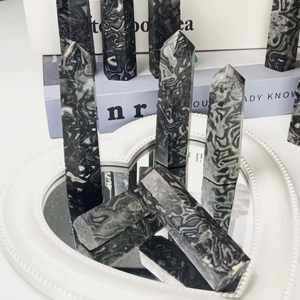 Torre di Cristallo in Agata Crazy Lace Nera Lucidata all'Ingrosso per Regali di Cristalloterapia e Guarigione <span class=keywords><strong>Spirituale</strong></span> - Product Image 2