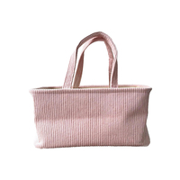 Offre Spéciale personnalisable velours côtelé momie couches organisateur grand doux détachable pépinière panier moderne poussette Nappy sac