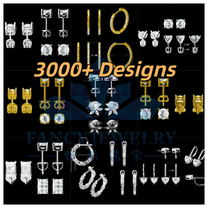 Pendientes de Diamantes Cultivados en Laboratorio con Certificación GIA IGI, HPHT CVD, 1, <span class=keywords><strong>2</strong></span>, <span class=keywords><strong>3</strong></span> Quilates, Oro Sólido de 10k, 14k, 18k, 4 Puntas - Product Image 4