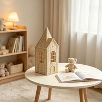 Maison de jeu miniature en rotin de la plus haute qualité, maison de campagne tressée à la main, jouets adaptés aux nourrissons et aux jeunes enfants