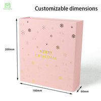 Boîte à surprise de Noël personnalisée de luxe vide, compte à rebours de 24 jours, boîtes à tiroirs DIY pour cadeaux de fêtes, gaufrage, revêtement UV, éponge