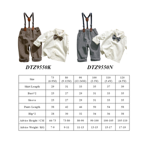 Toptan çocuk giyim seti bebek erkek beyefendi kıyafetler tulum takım elbise bebek dokuma pamuk bebek kıyafetleri setleri - Product Image 2