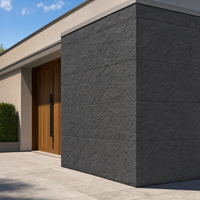 Panel Batu PU Abu-Abu Tua Lis Sudut Bentuk L Pelapis Dinding Batu Slate Imitasi Potongan Sudut 1200mm untuk Dinding Interior Eksterior