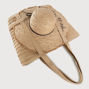 Nouveau design 2026 : Ensemble sac en paille tressée pour femme avec <span class=keywords><strong>chapeau</strong></span>, sac fourre-tout style vacances, sac à main de plage, vente chaude transfrontalière - Product Image 6