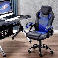 Chaise de jeu d'ordinateur chaise d'équipement de jeu confortable dossier haut chaise de bureau de jeu blanche en cuir Pu moderne avec appui-tête