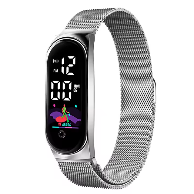 2024 Magnetic Band Sports Watch Waterproof  Digital Watch Touch Screen Electronic LED Watch