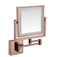 Miroirs de maquillage portables pliables avec lumières LED, forme murale intelligente, pour salle de bains