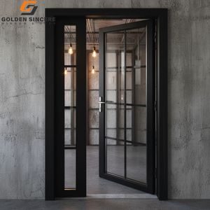 Porte de villa en verre et aluminium GS Security avec garantie d'arrivée, cadre en aluminium moderne, porte française - Product Image 1