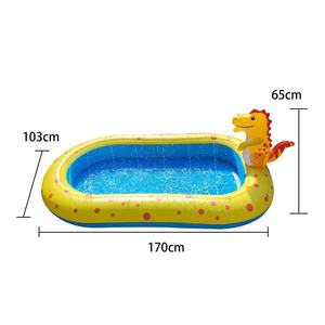 Piscina Inflable con Fuente de Dinosaurio para Niños, con Función de Rociado, Juguete Acuático para Exteriores, Material de PVC - Product Image 4