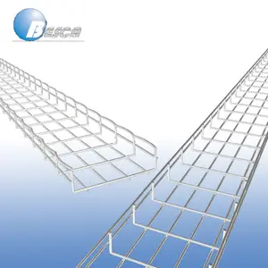 BESCA Welded Steel Iron Wire Mesh Fence Factory Prices Custom Basket Galvanized Wire Mesh Cable Tray