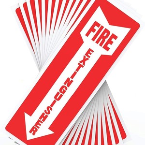 Señal de extintor de incendios de 12x4 pulgadas, etiqueta reflectante de seguridad, alerta visual, cinta adhesiva incluida - Product Image 2