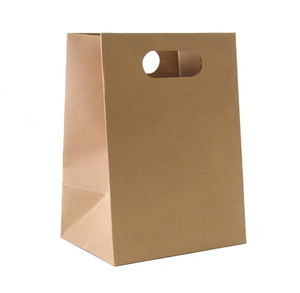 Custom Logo Flexo Printed Eco-friendly Brown Kraft Paper Bags with Die-cut Handle for Food Packaging Milk & Sushi Takeaway - Product Image 5